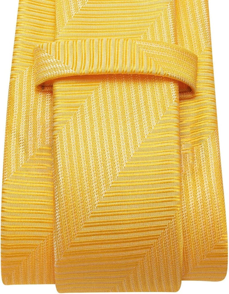 Dubulle Mens Tie Set Solid Paisley Silk Striped Necktie for Men with Cufflinks Tie and Pocket Square - Image 3